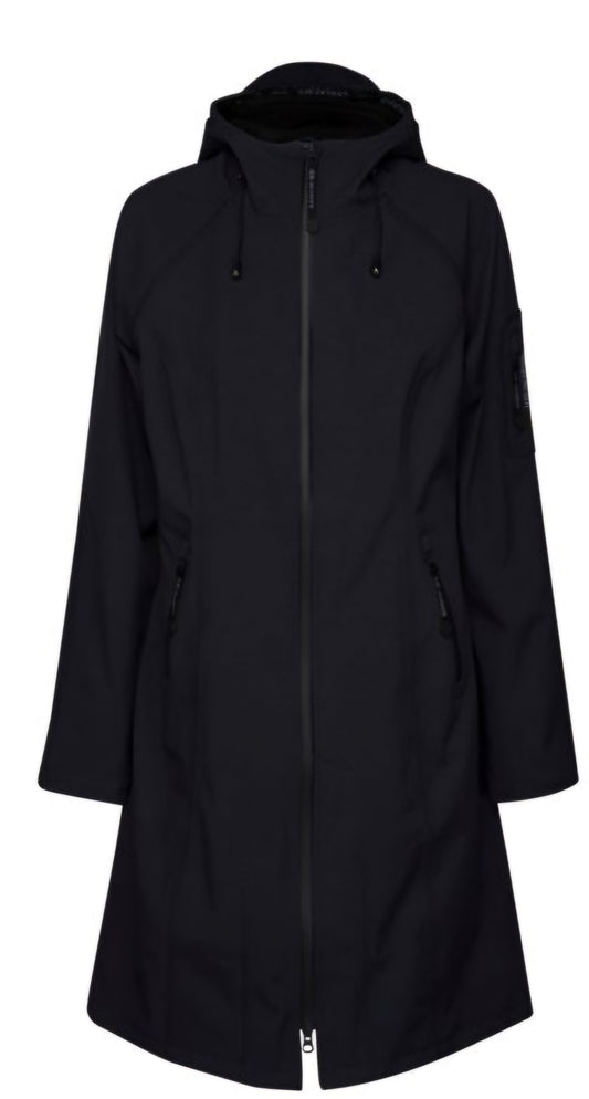 Ilse Jacobsen Rain 37L long soft shell raincoat Navy