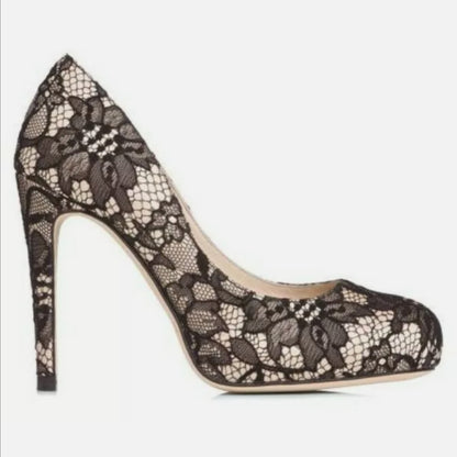 L K Bennett Nadja lace court shoes